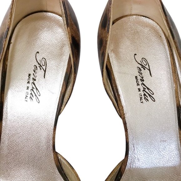 FEMBLU Leopard Leather Open Toe Heels - Picture 6 of 11